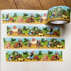 Little Strawberry Farm Critters Washi Tape wide