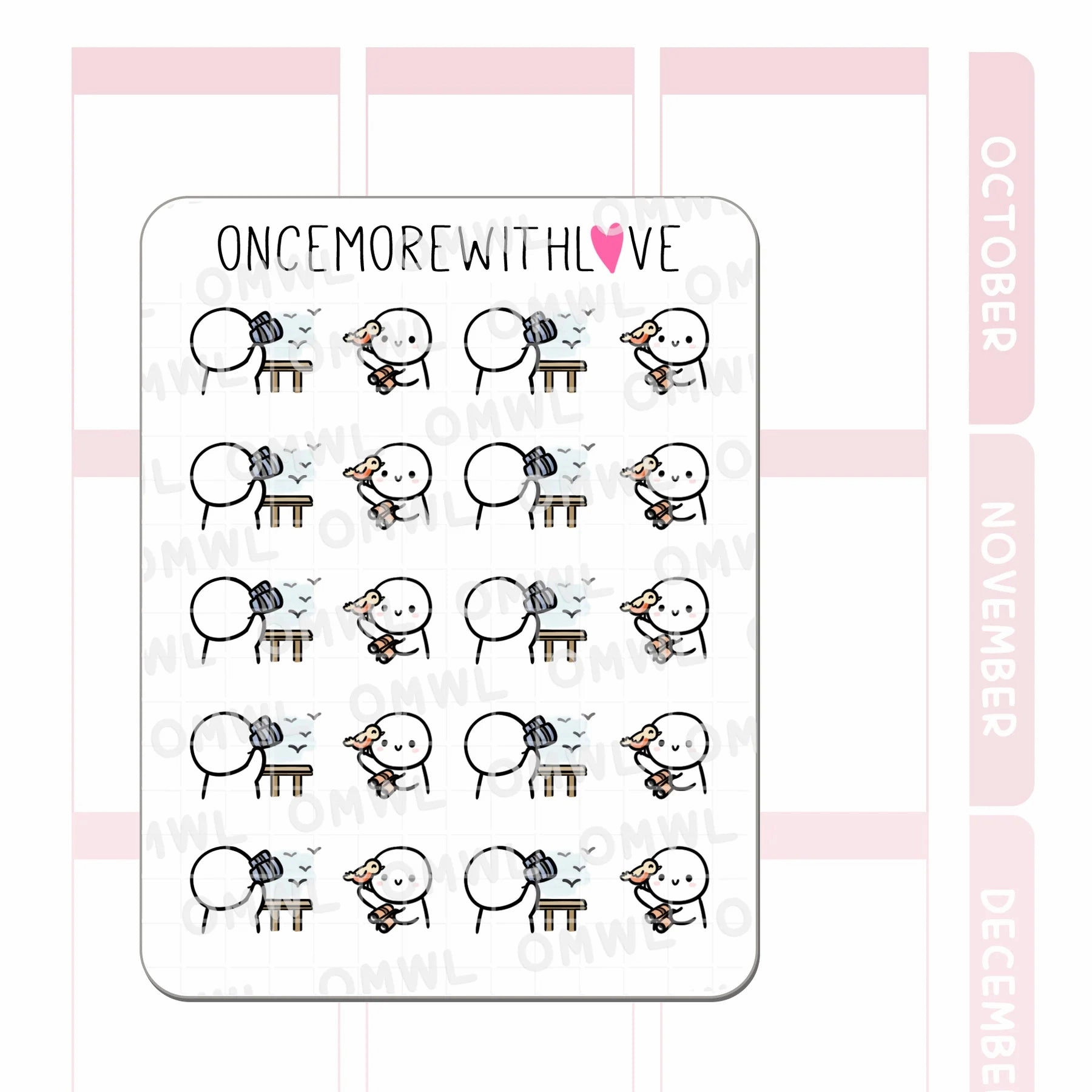 M1389 Bird Watching Sticker Sheet wholesale