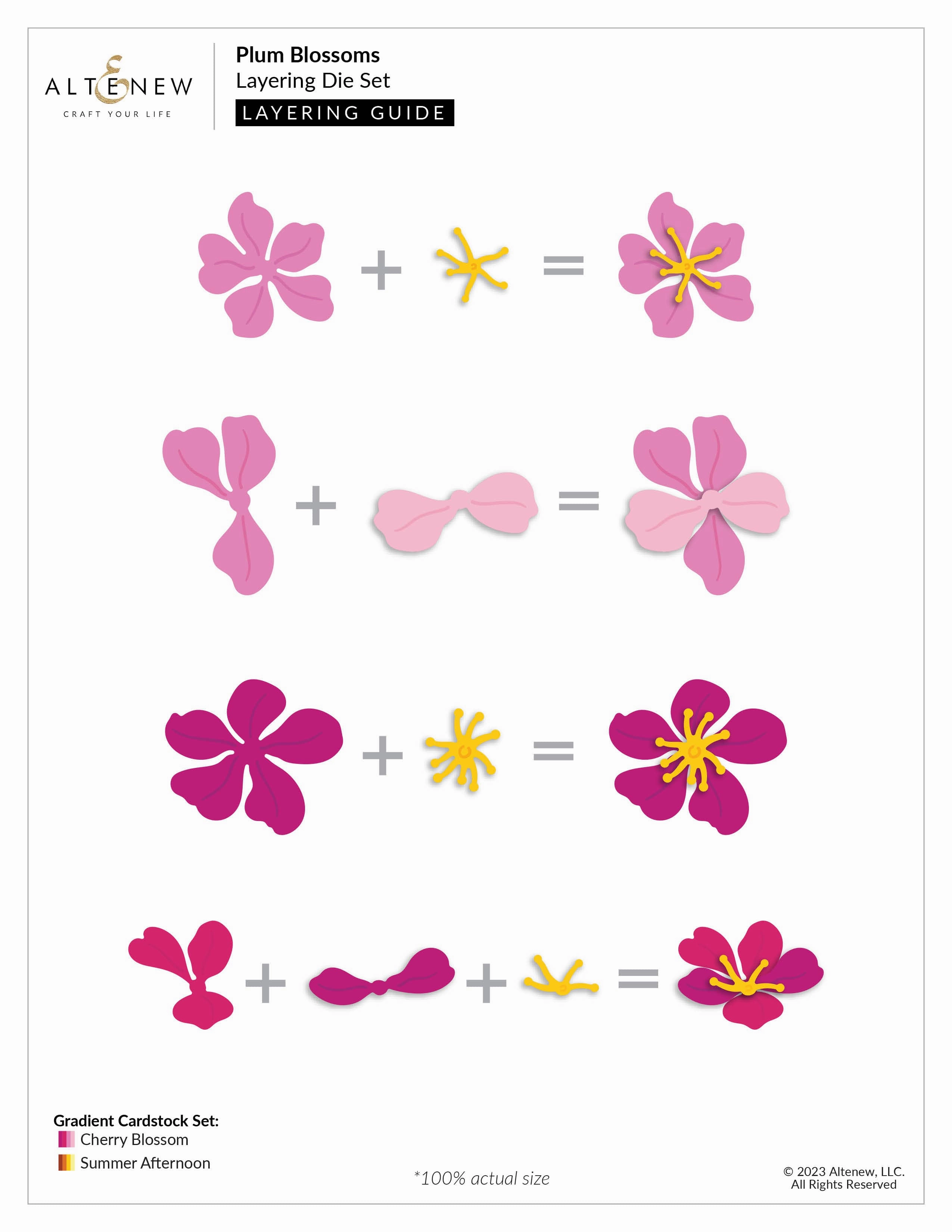 exclusive shiny Plum Blossoms Layering Die Set