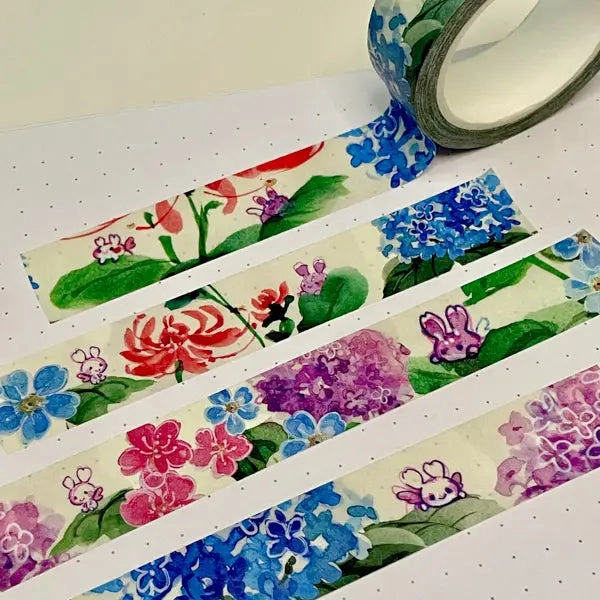 Sakuradragon Painted Gardens Washi Tape wooden colorful