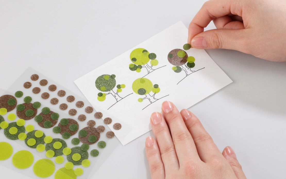 glossy Stalogy Circular Masking Tape Patches 20Mm - Shuffle Tree