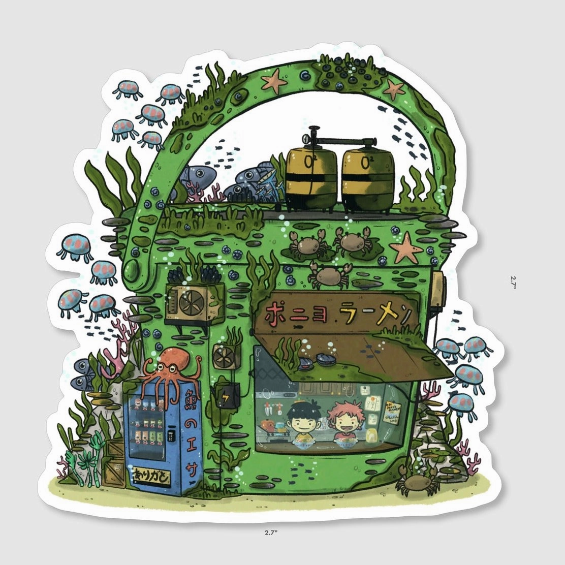 trusted Underwater Bucket Ramen Shop Sticker