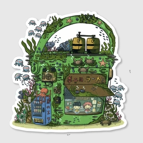trusted Underwater Bucket Ramen Shop Sticker