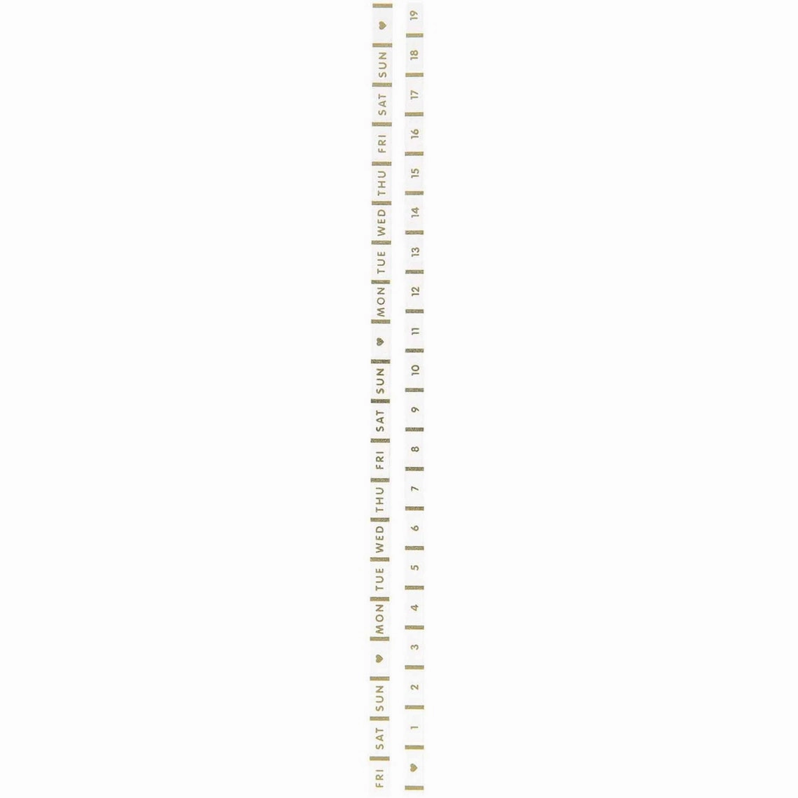 Weekday Planner Tape Sets Weekdays/Date - Gold 2/Pkg new metal