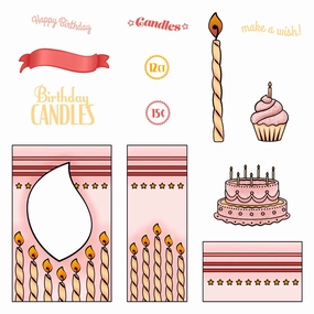 Birthday Candle Vgcb Add-On - 6X6 Stamp Set bamboo