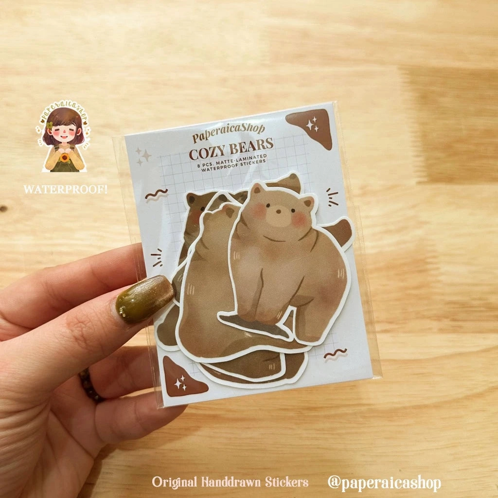 Paperaicashop Cozy Bears Sticker Pack matte