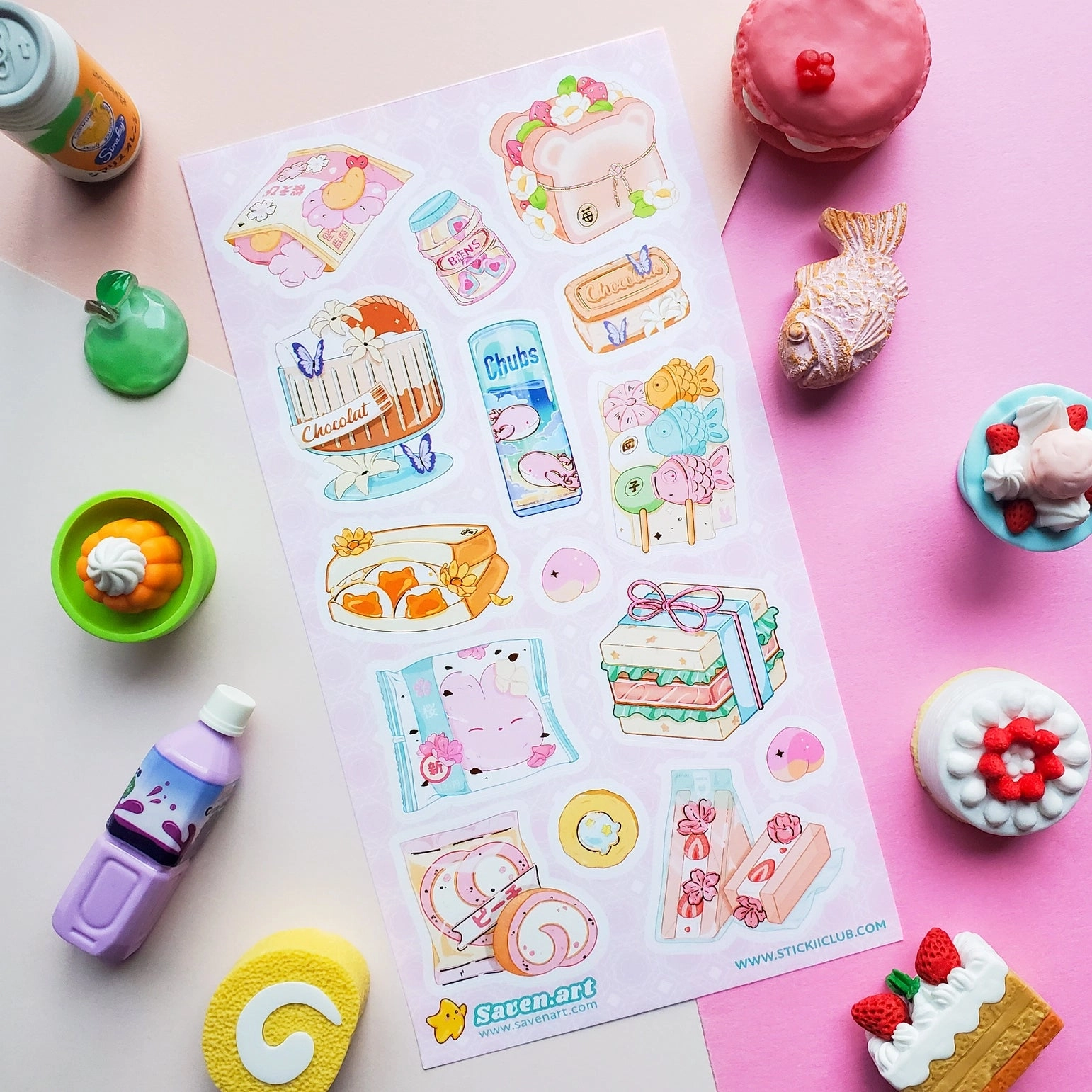 Stickii Sweet Spring Snacks Sticker Sheet collapsible