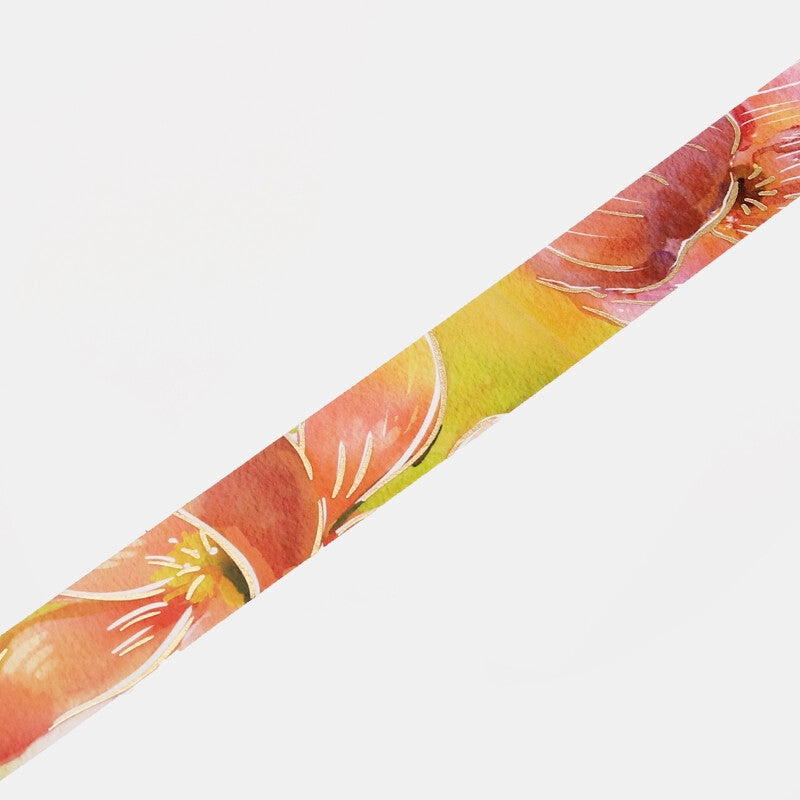Watercolor Flower Utsukinko Tulip Washi Tape Bgm wide