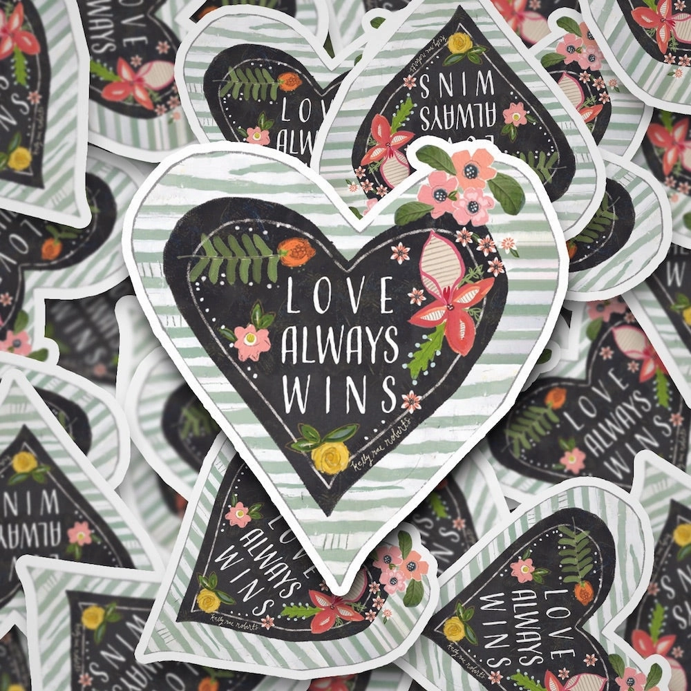 expandable Love Always Wins Vinyl Sticker