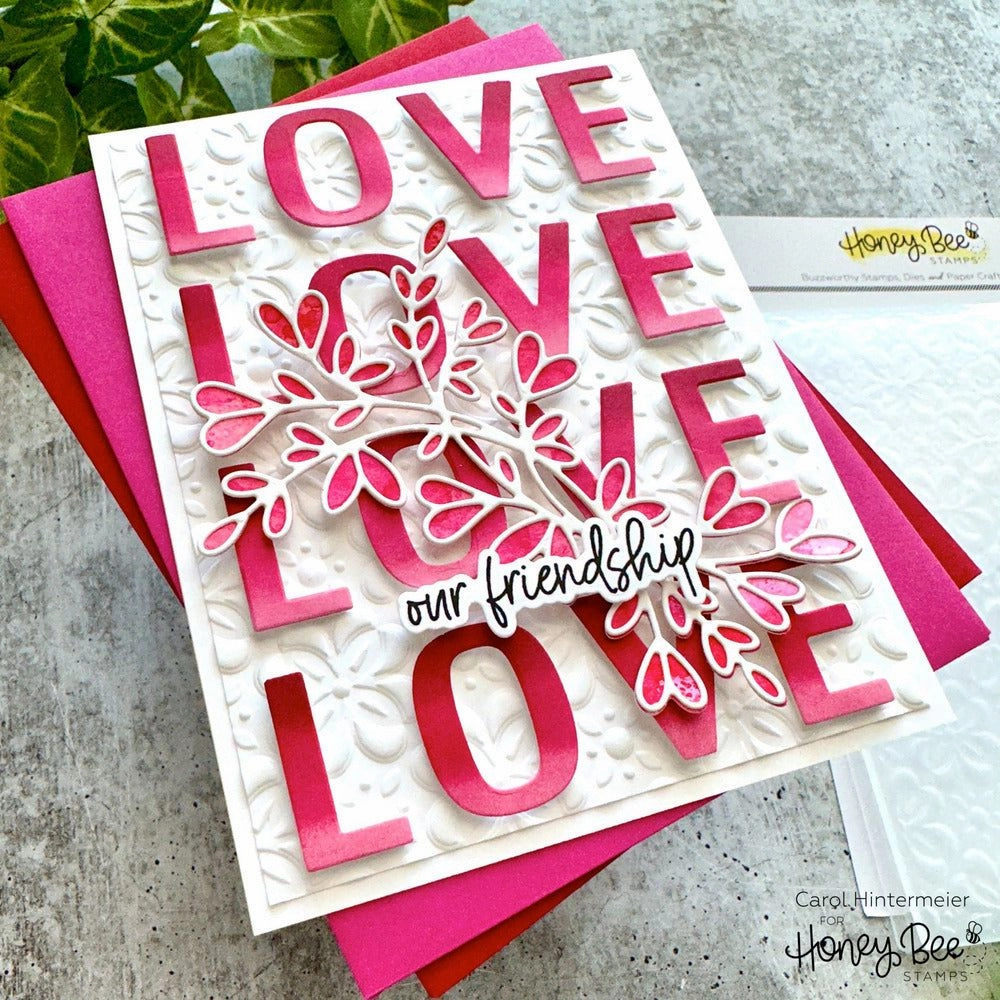 Love Love Love - 4X5 Stamp Set - Retiring metallic