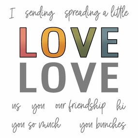warm bamboo Love Love Love - 4X5 Stamp Set - Retiring
