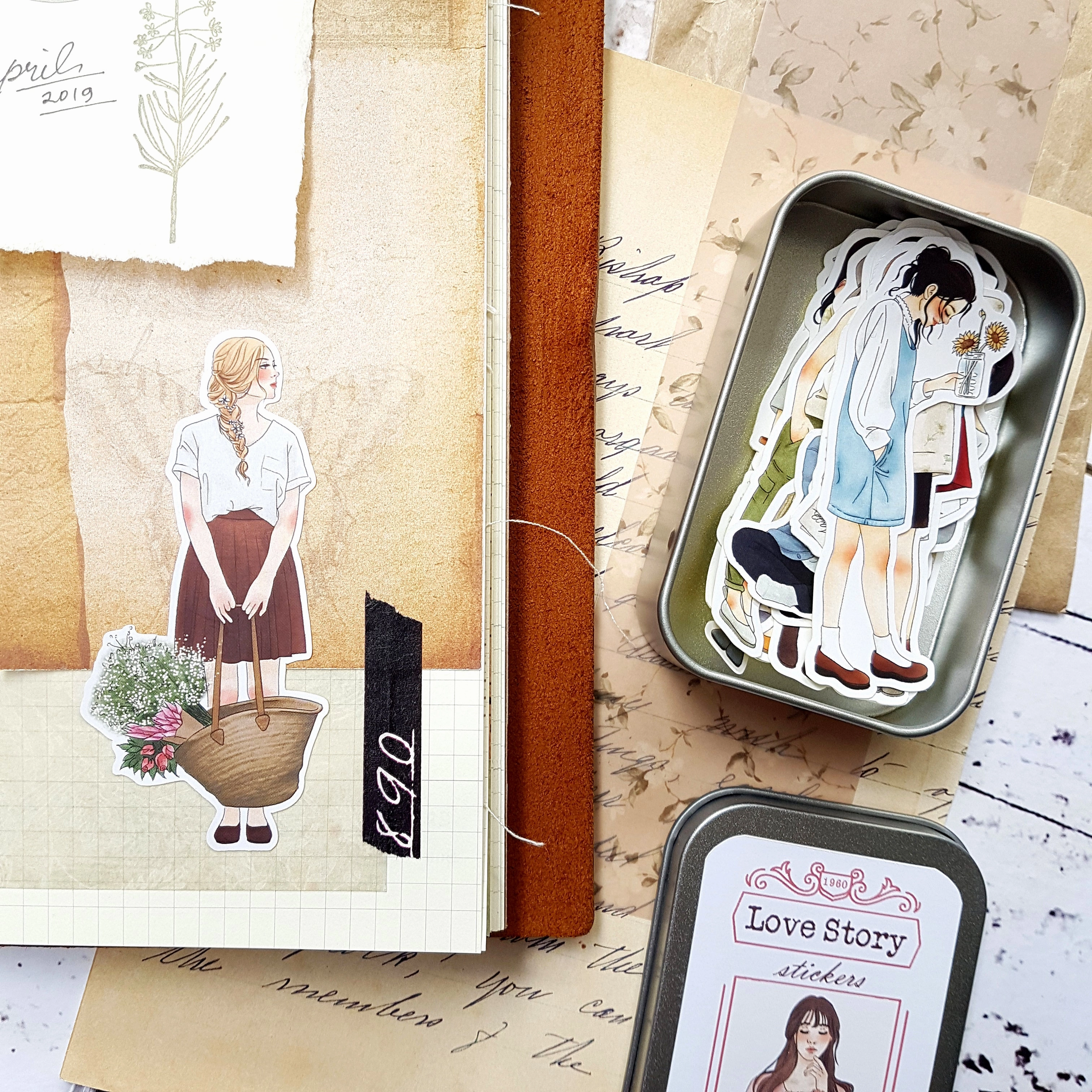 Love Story Girls Stickers In Tin Windry Ramadhina versatile paper
