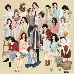 collapsible biodegradable Love Story Girls Stickers In Tin Windry Ramadhina