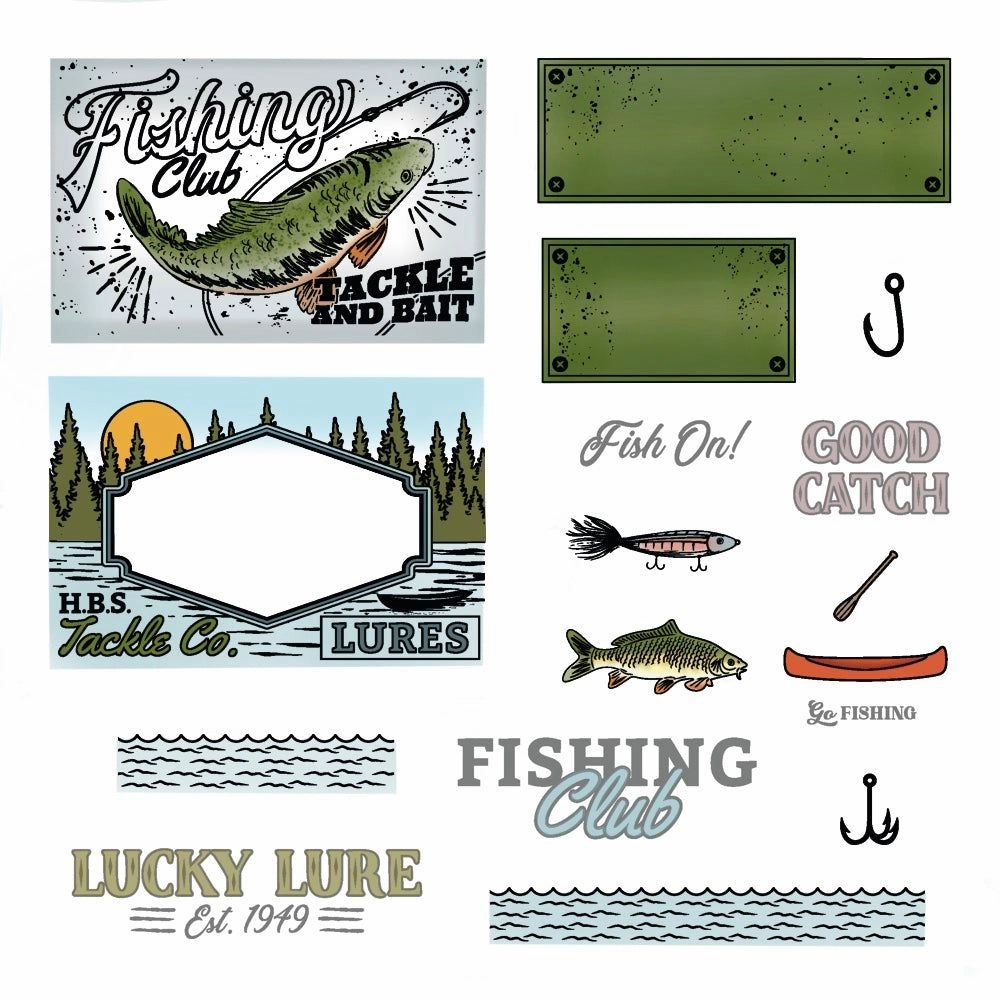 bronze Lucky Lures - 6X8 Stamp Set