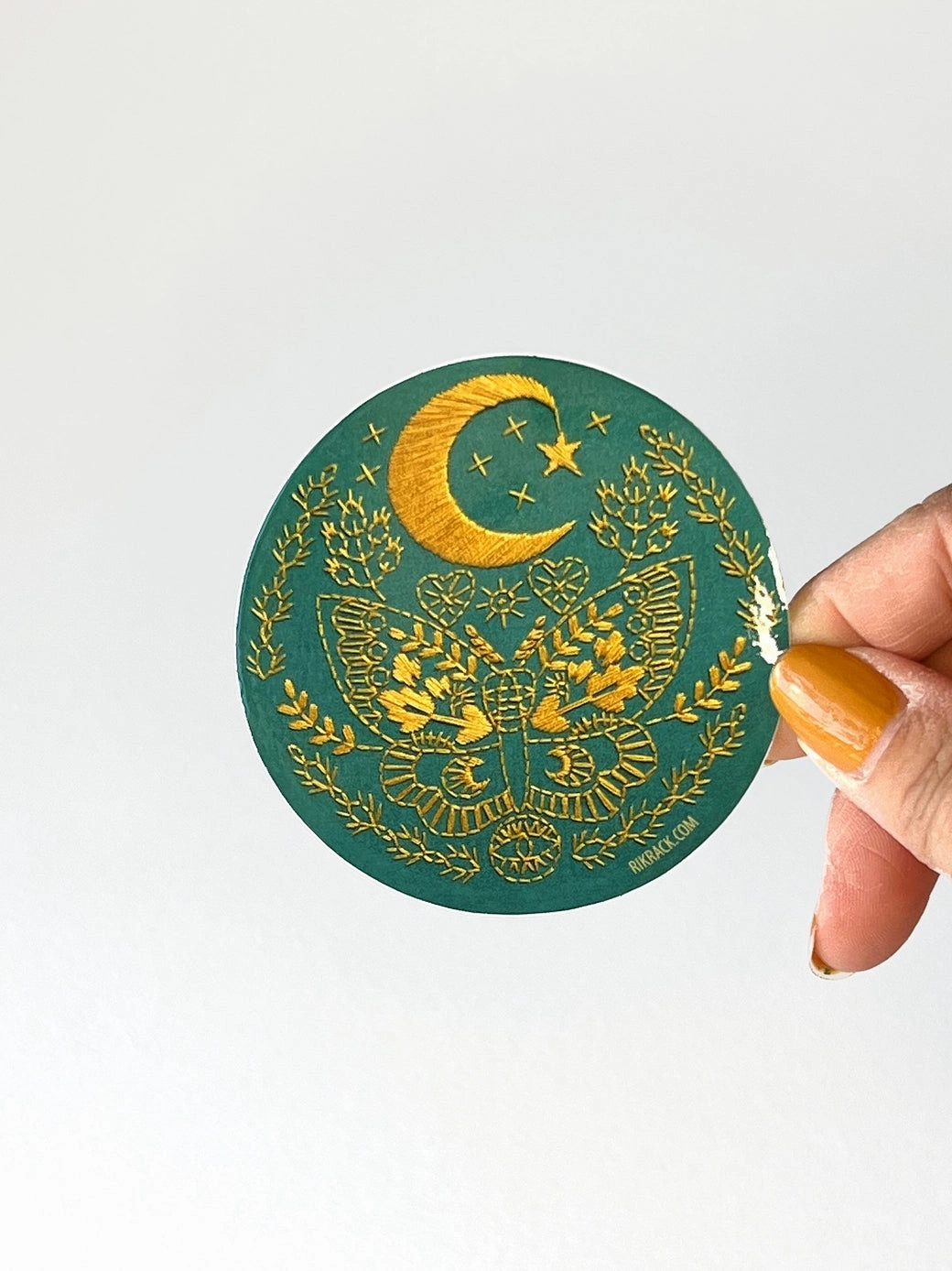 mini Lunar Moth 3" Vinyl Circle Sticker