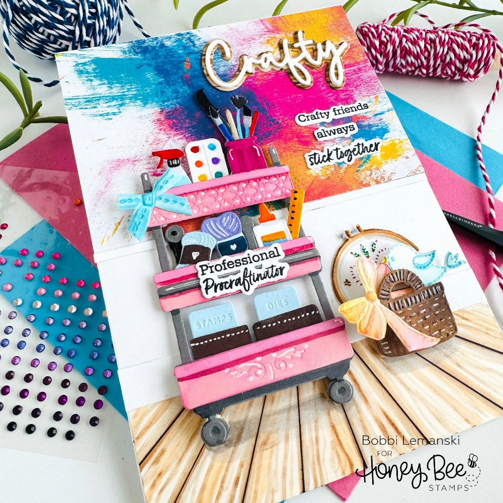 rubber basic Crafty Friends - 6"X6" Stamp Set