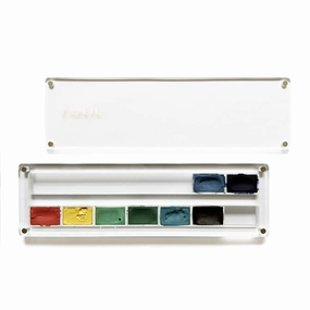 strong sealed Ethereal Treasures: Handmade Watercolor Paints Set Of 8 In A Clear Case, Full Pan 3.2Ml
