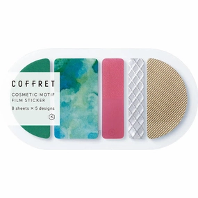 King Jim Coffret Cosmetic Motif Film Stickers Oval Forest Green refined large
