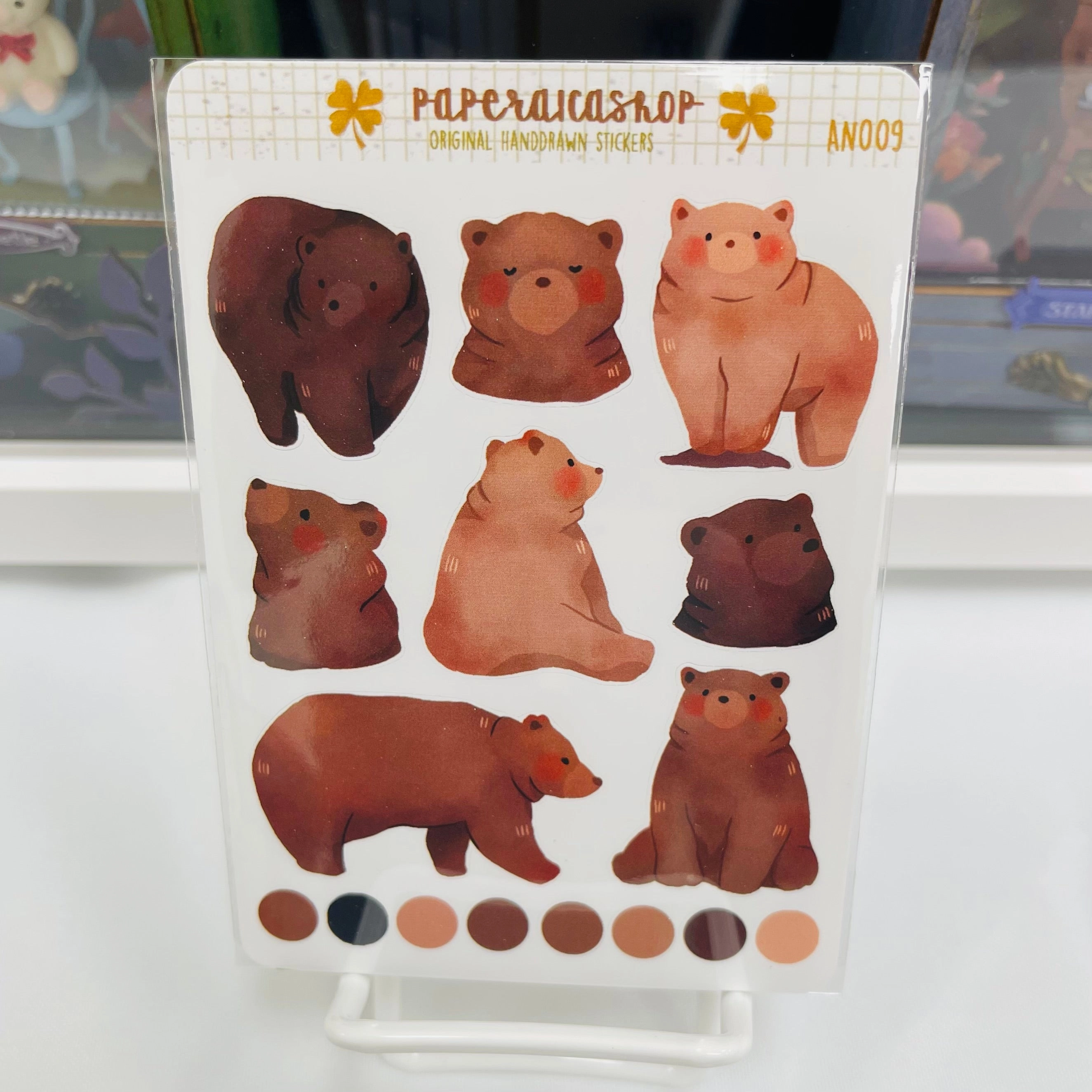 Paperaicashop Cozy Bears Planner Sticker metallic