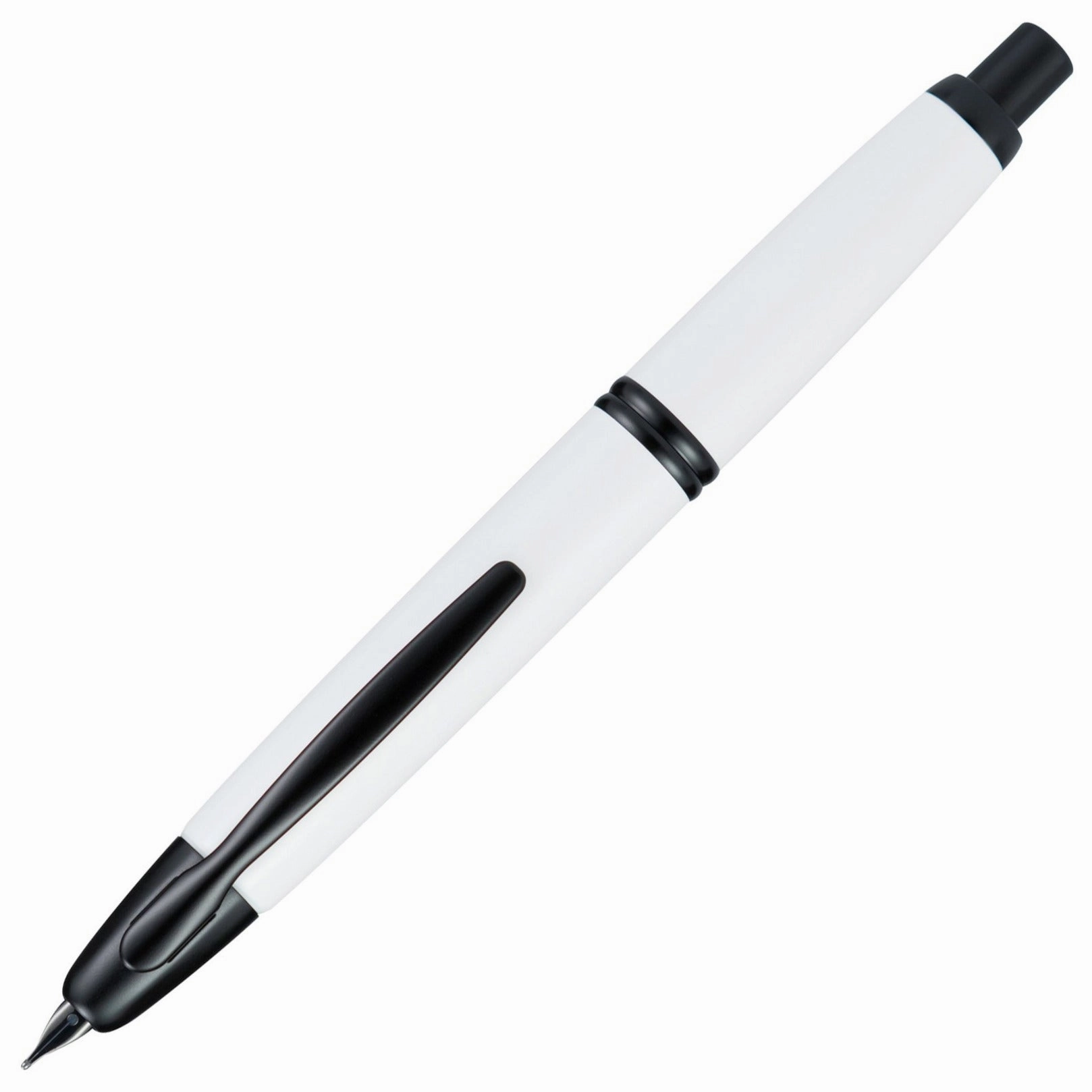 Pilot Vanishing Point White/Matte Black Fountain Pen sleek
