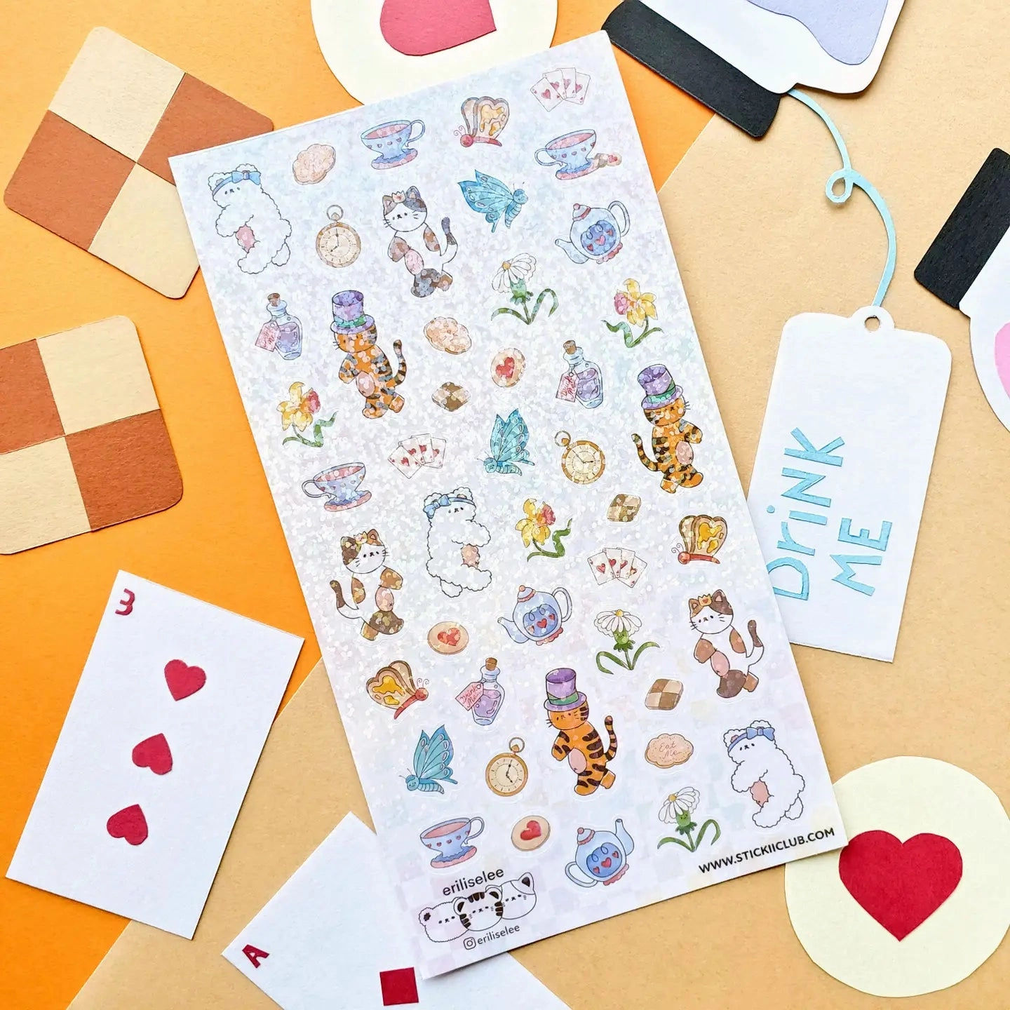 deluxe large Stickii Fantastical Tea Party Sticker Sheet