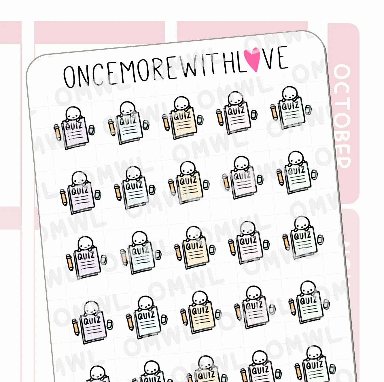 M1108 Quiz Sticker Sheet lasting rugged