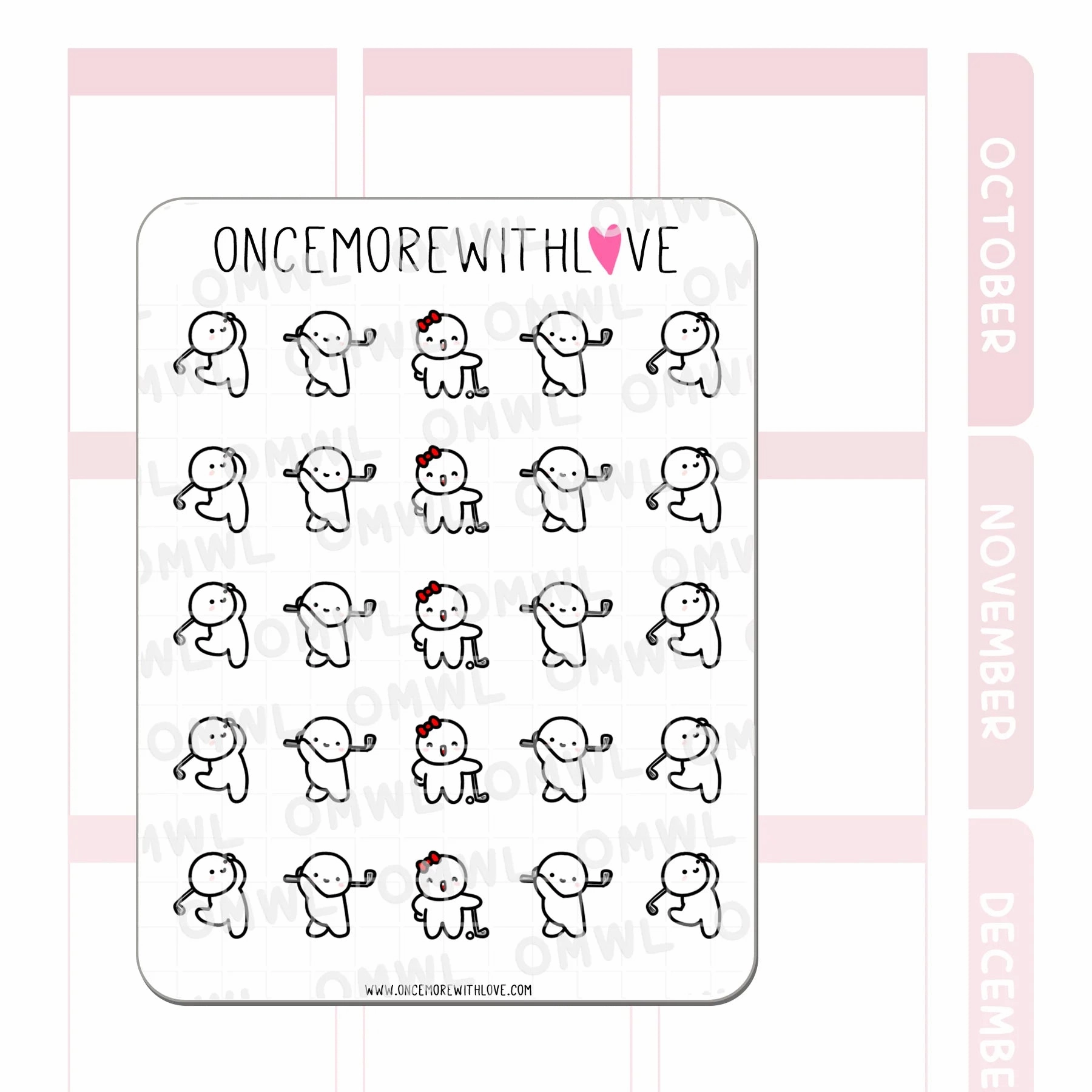 wholesale quickdry M659 Golf Munchkin Sticker Sheet