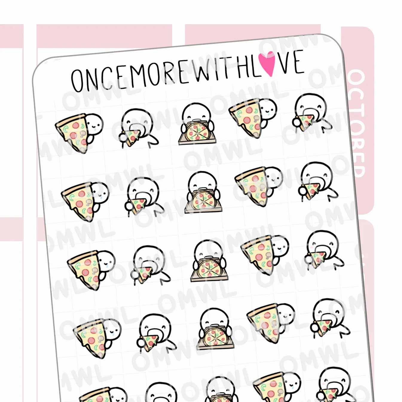 M850 Pizza Time 2.0 Sticker Sheet narrow wrapped