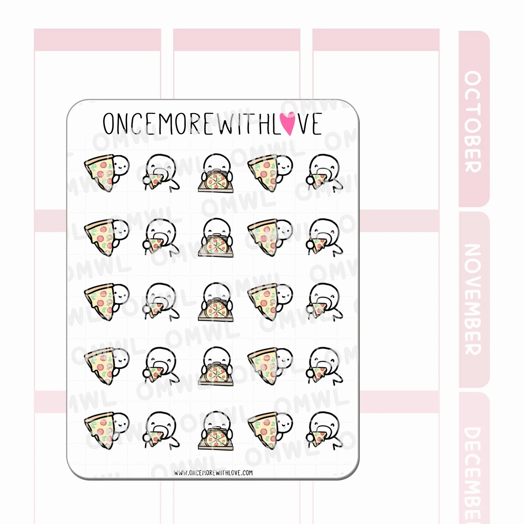 tall M850 Pizza Time 2.0 Sticker Sheet