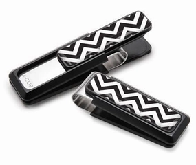 M-Clip Black W/Zigzag Inlay Money Clip eco