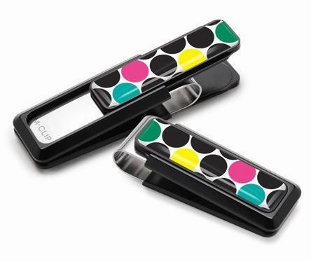 metallic M-Clip Black With Polka Dot Inlay Money Clip