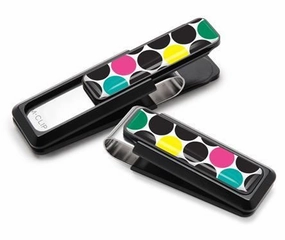 metallic M-Clip Black With Polka Dot Inlay Money Clip