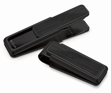 metallic M-Clip Blackout Stainless Wood Money Clip