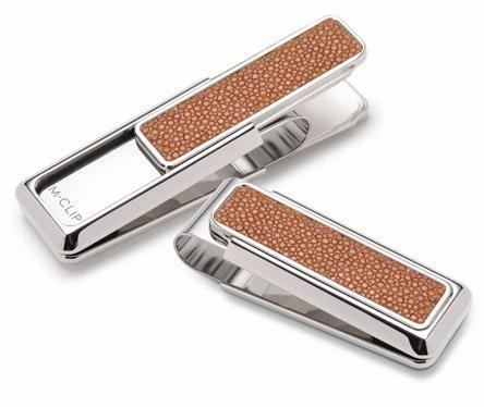 springloaded M-Clip Cognac Stingray Money Clip