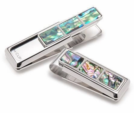 M-Clip Green Abalone 3 Pocket Money Clip heatproof