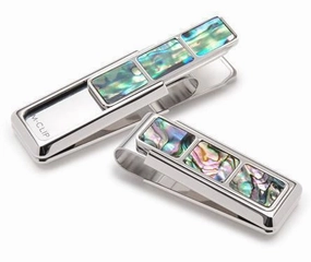 M-Clip Green Abalone 3 Pocket Money Clip heatproof