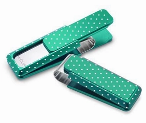 M-Clip Green Solid Slide W/Etched Polka Dots Money Clip trendy warm