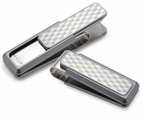 deluxe giant M-Clip Natural Anodized White Golf Ball Money Clip