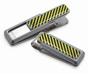 flat M-Clip Natural Uv2 W/Dark Blue & Yellow Money Clip