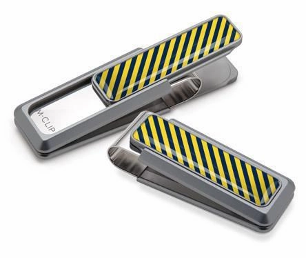 flat M-Clip Natural Uv2 W/Dark Blue & Yellow Money Clip