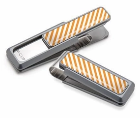 single organic M-Clip Natural Uv2 W/Orange & White Money Clip
