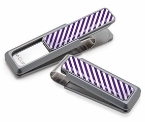 M-Clip Natural Uv2 W/Purple & White Money Clip large metallic