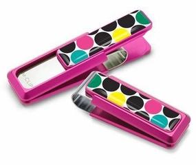 M-Clip Pink W/Polka Dot Inlay Money Clip locking metallic