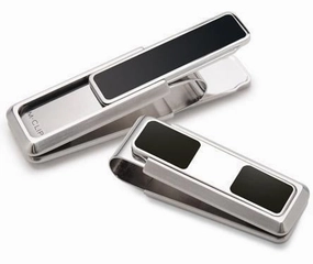 steel small M-Clip Stainless Black Enamel 2 Pocket Money Clip