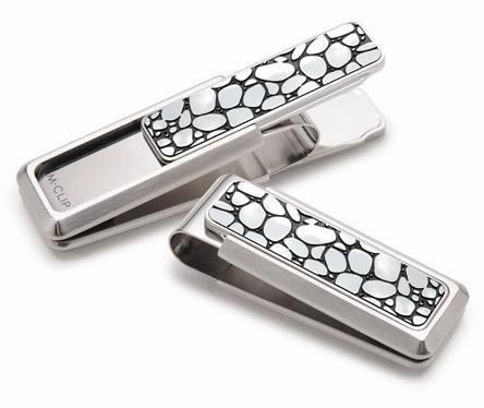 daily M-Clip Stainless Steel W/Black Enamel River Rock Money Clip