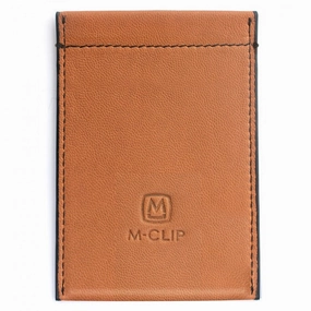 daily flat M-Clip Tan Leather Rfid Case