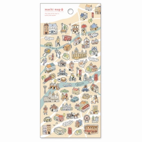 reliable Machi Map Sticker Brown City