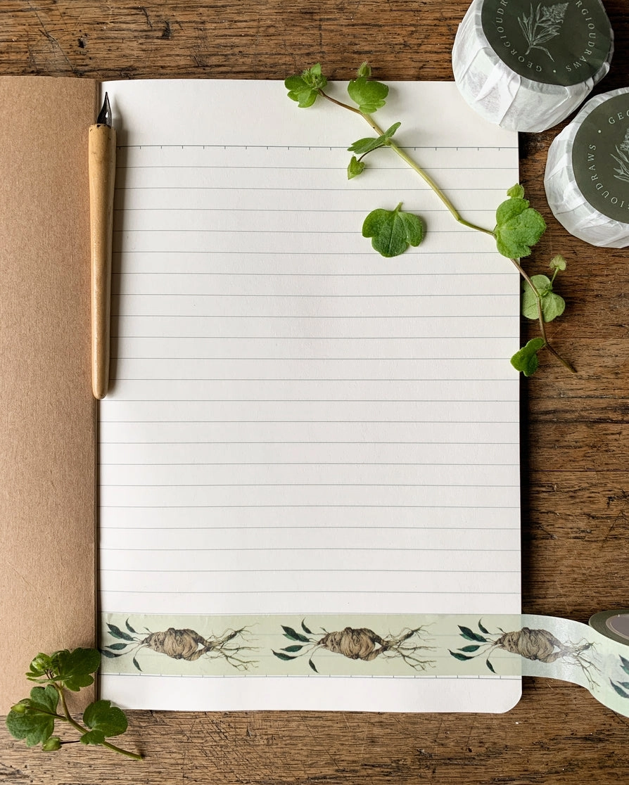 Magical Mandrake Herbology Washi Tape organic tiny