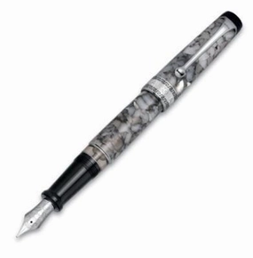 short warm Aurora Optima Auroloide Silver Perla Fountain Pen