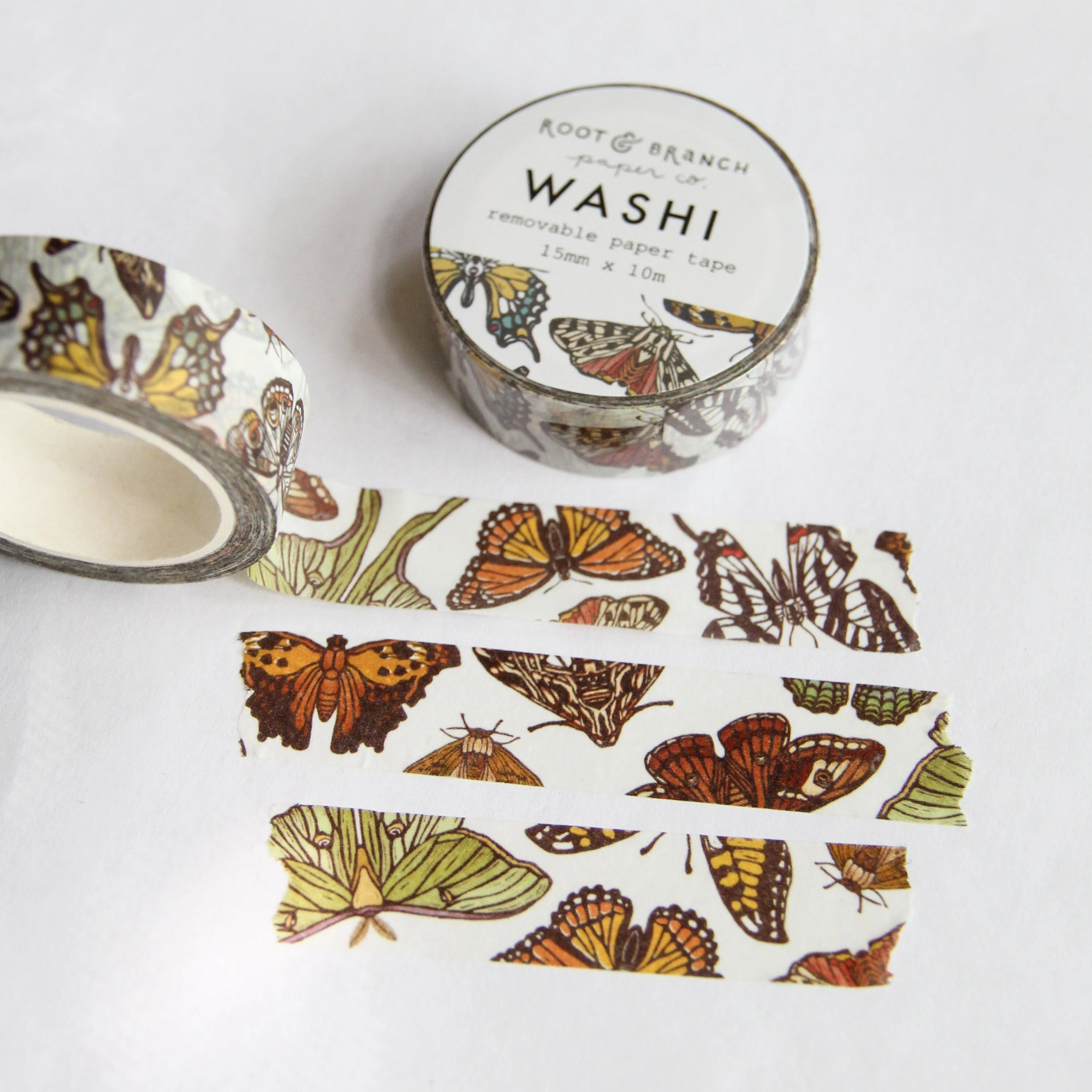 Butterfly   Moth Washi Tape leather bright